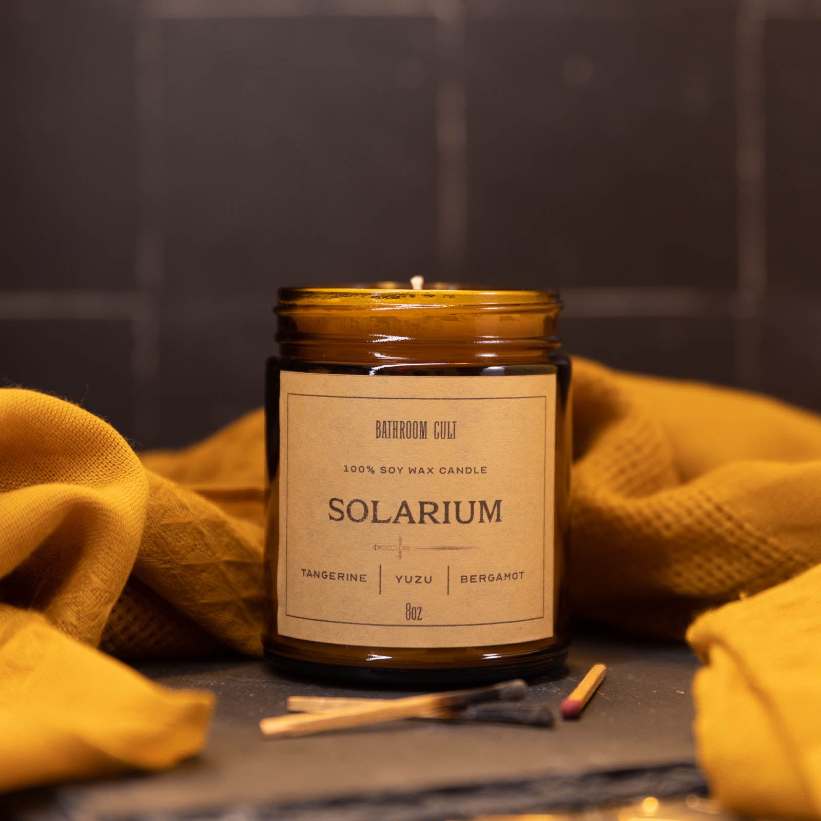 Solarium Shop Solarium | Yuzu & Bergamot Scented Soy Wax Candle – Bathroom Cult